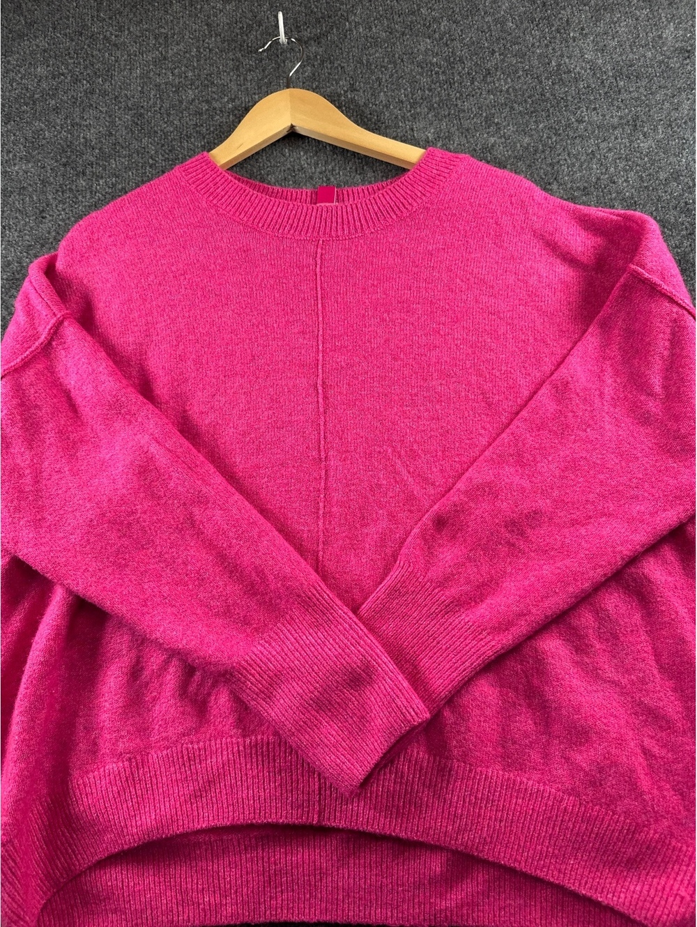 Vince Camuto Womens L Pink Crew Neck Pullover Sweater Oversized Relaxed